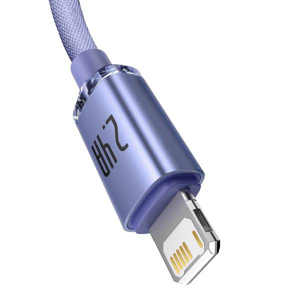 Kabel Lightning CAJY000005 do Apple iPhone iPad AirPods 1.2m 2.4A Baseus Crystal Shine