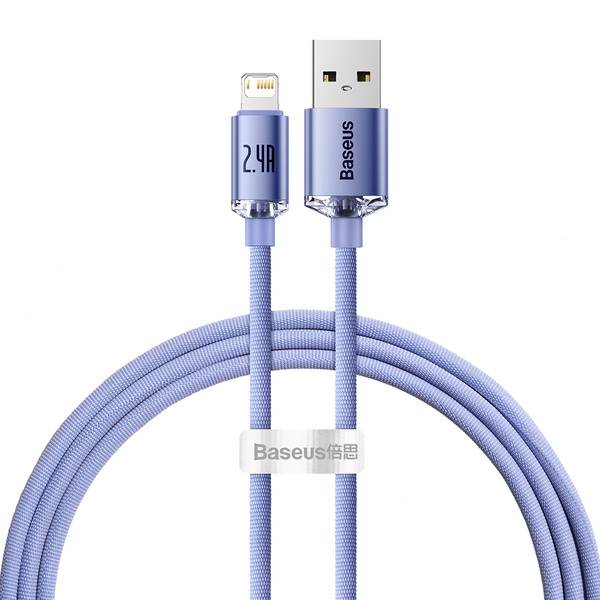 Kabel Lightning CAJY000005 do Apple iPhone iPad AirPods 1.2m 2.4A Baseus Crystal Shine