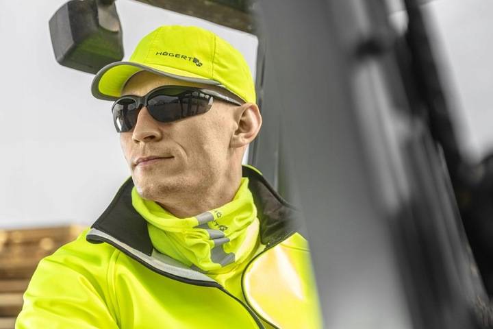 Komin ocieplający VISCARF żółty z taśmą odblask.