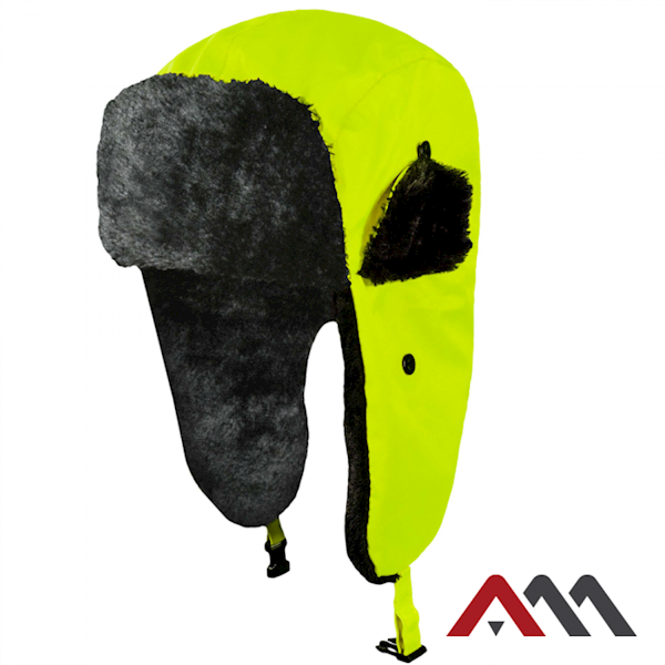 Czapka zimowa uszanka fluorescencyjna r60