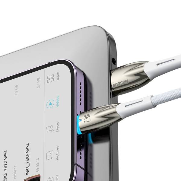 Kabel CADH000202 USB - Lightning do Apple iPhone iPad AirPods 1m 2.4A Baseus Glimmer Series
