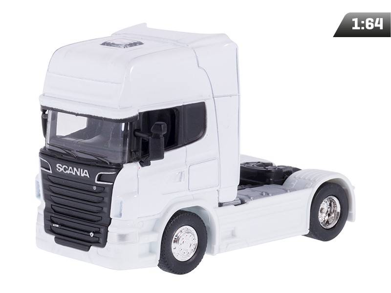 MODEL 1:64, SCANIA V8 R730, CIĄGNIK, BIAŁY