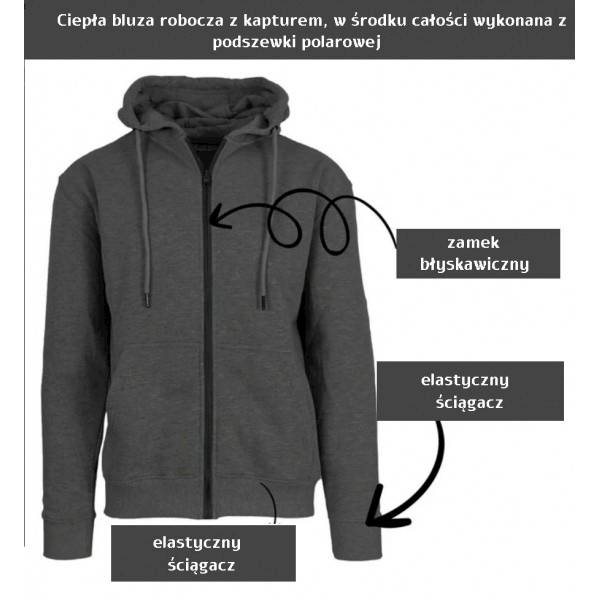 BLUZA Z KAPTUREM GREY BLUE ICE rXL