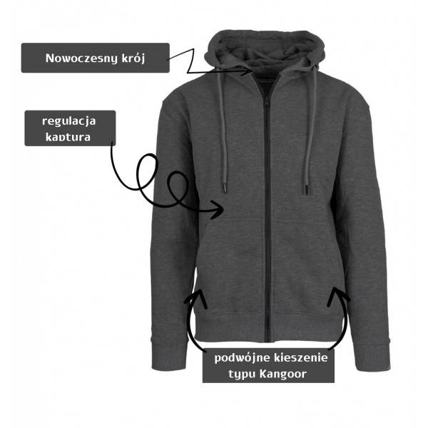 BLUZA Z KAPTUREM GREY BLUE ICE rXL