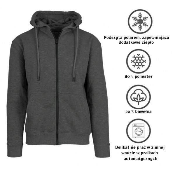 BLUZA Z KAPTUREM GREY BLUE ICE rXL