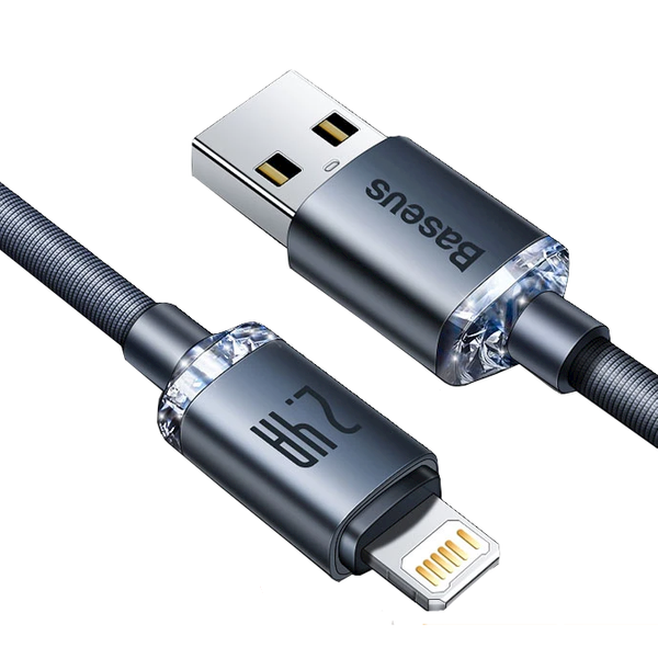 Kabel CAJY000101  USB Lightning do Apple iPhone iPad AirPods 2m 2.4A Baseus Crystal Shine