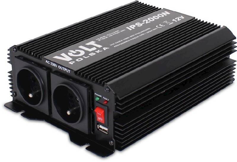 Przetwornica napięcia IPS 2000 N 12/230V (1000/2000W) + USB