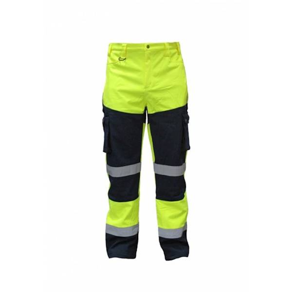 Spodnie odblask.ociepl.SOFTSHELL-żółte- L