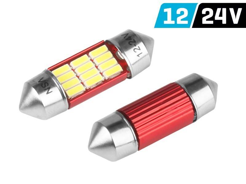 Żarówka VISION Festoon SV8.5 31mm 12/24V 12x 4014 SMD LED, nonpolar, CANBUS, biała, 2 szt.