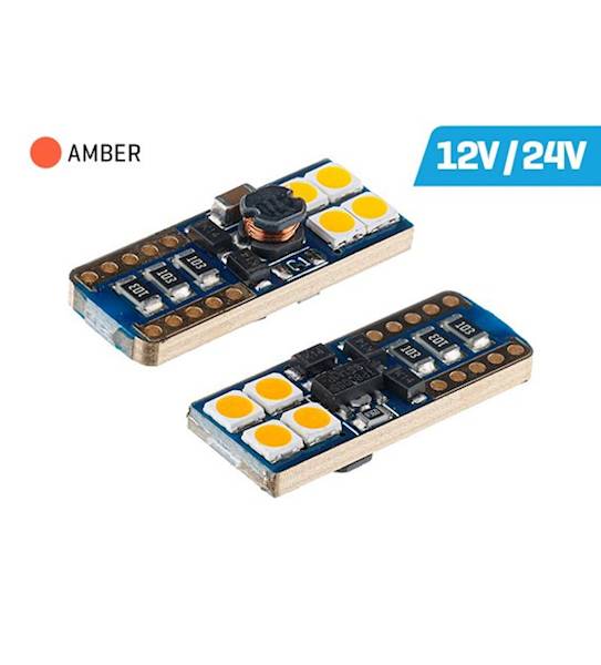 Żarówka VISION WY5W (T10) 12/24V 8x 3030 SMD LED, nonpolar, CANBUS, pomarańczowa, 2 szt.