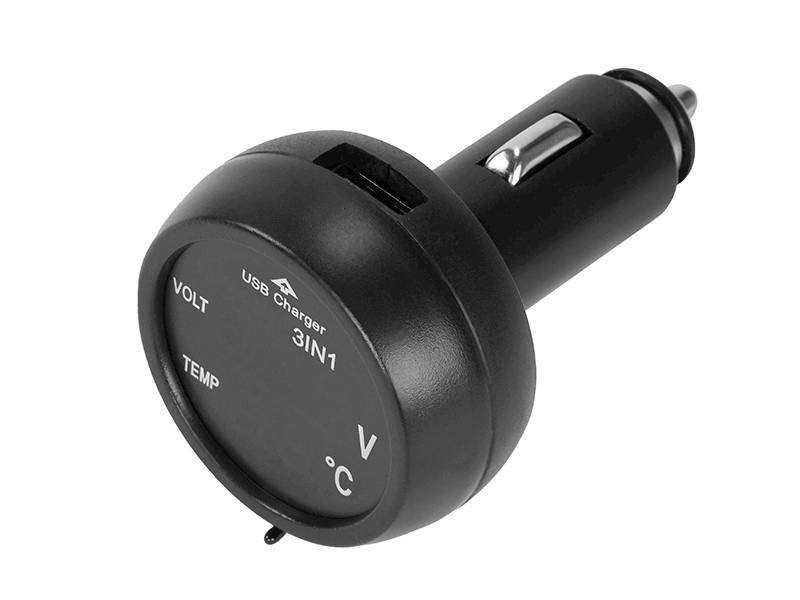 Ładowarka USB 2.1A z woltomierzem i termometrem