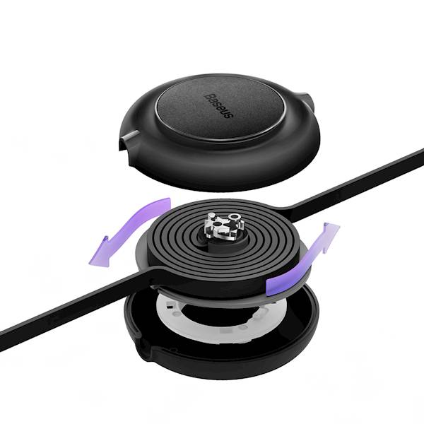 Kabel CAMJ010001 Bright Mirror 2 3w1 USB - micro USB + Lightning + USB-C 1,1m 3,5A czarny zwijany