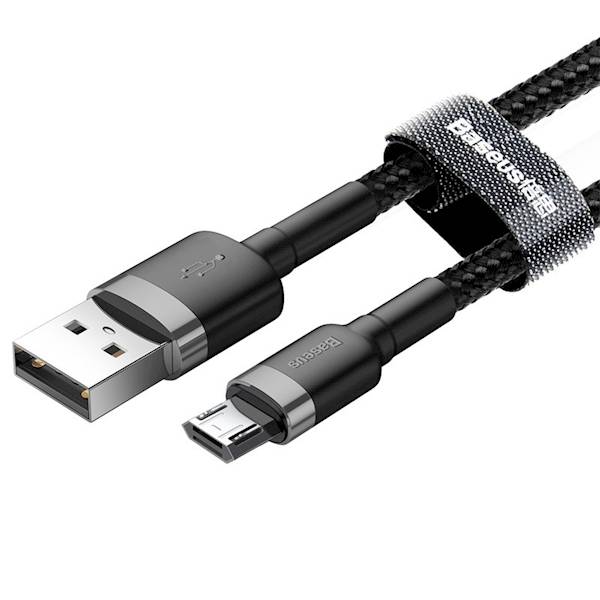 Kabel CAMKLF-BG1 Cafule USB - micro USB 1,0m 2,4A szaro-czarny