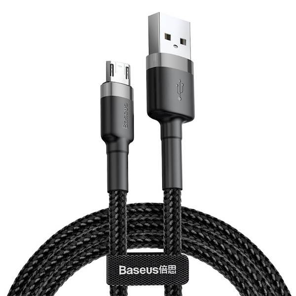 Kabel CAMKLF-BG1 Cafule USB - micro USB 1,0m 2,4A szaro-czarny