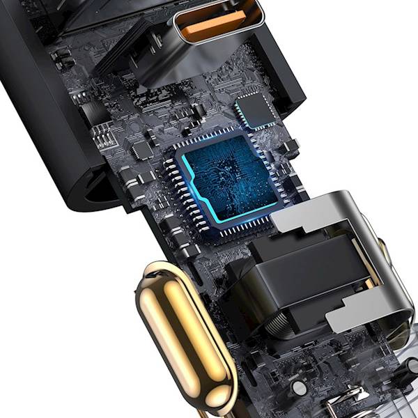 Ładowarka CCBT-C0G Share Together PD 120W 1x USB 1x USB-C szara z gniazdem zapalniczki