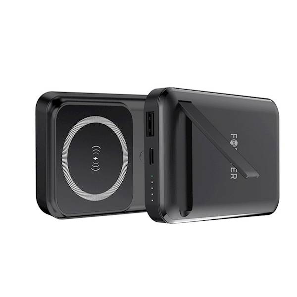 Power bank bezprzewodowy MATB-100 PD QC 22.5W 10000 mAh czarny magnetyczny