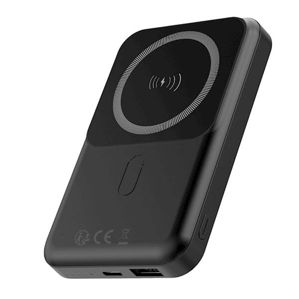 Power bank bezprzewodowy MATB-100 PD QC 22.5W 10000 mAh czarny magnetyczny