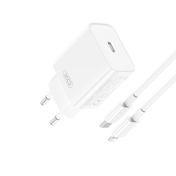 Ładowarka sieciowa CE15 PD 20W 1x USB-C biała + kabel USB-C - Lightning