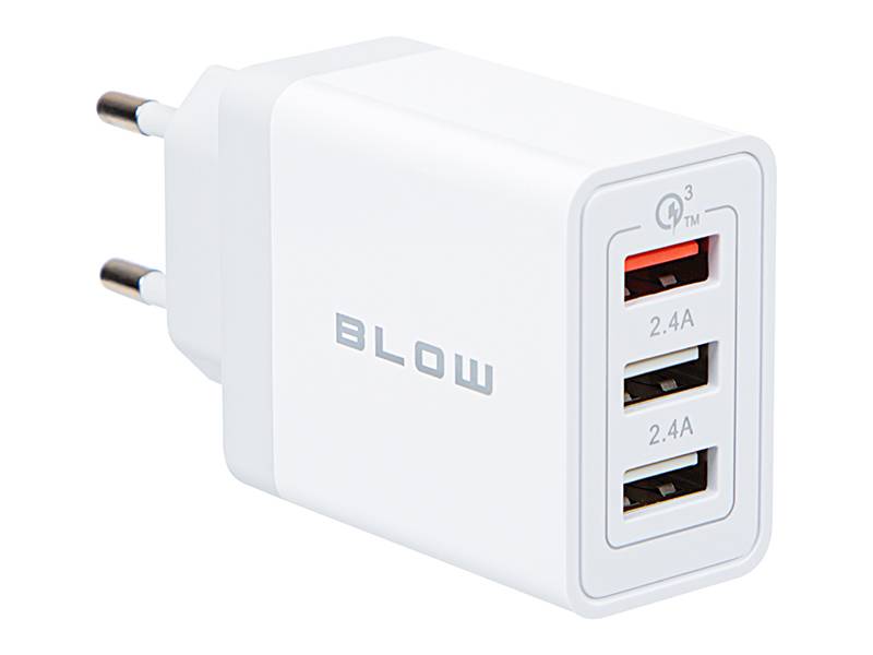 Ładowarka sieciowa USBx2 + USB QC