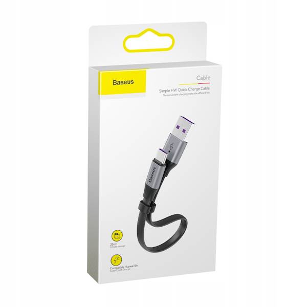 Kabel CATMBJ-BG1 Nimble USB - USB-C 23cm 5A szaro-czarny 40W