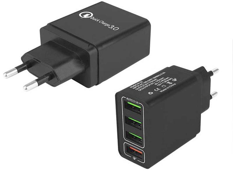 Ładowarka sieciowa szybka 4xusb quick charge 3.0 czarn
