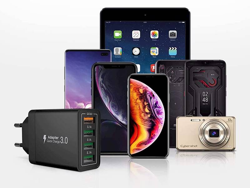 Ładowarka sieciowa szybka 4xusb quick charge 3.0 czarn