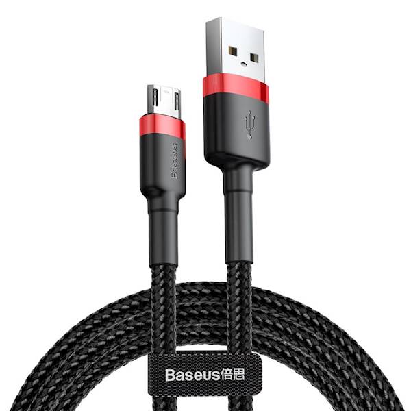 Kabel CAMKLF-H91 Cafule USB - microUSB 3,0 m 1,5A czerwono-czarny