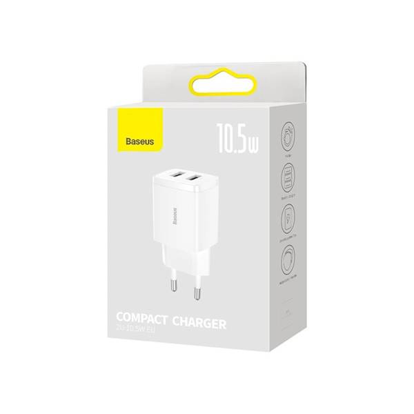 Ładowarka CCXJ010202 sieciowa Compact 2 x USB biała 10,5W