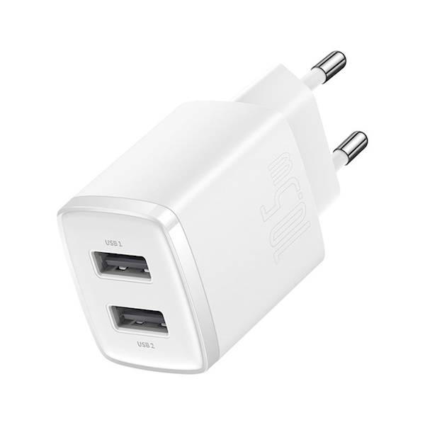 Ładowarka CCXJ010202 sieciowa Compact 2 x USB biała 10,5W