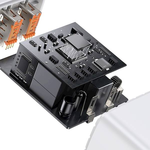 Ładowarka CCXJ-E02 sieciowa Compact PD 30W 1x USB-C 2x USB biała

