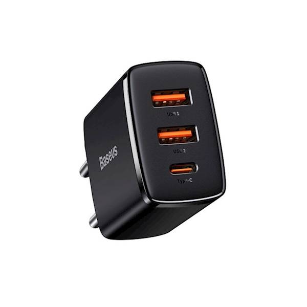 Ładowarka CCXJ-E01 sieciowa Compact PD 30W 1x USB-C 2x USB czarna


