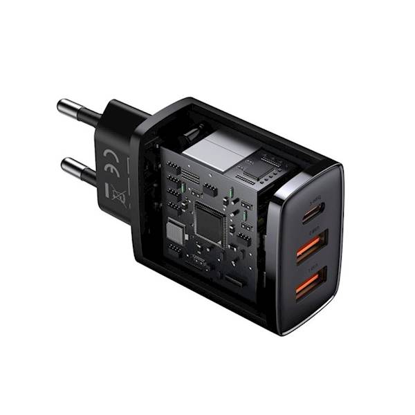 Ładowarka CCXJ-E01 sieciowa Compact PD 30W 1x USB-C 2x USB czarna

