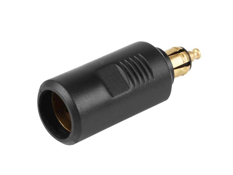 Przejściówka z wtyczką DIN i gniazdem EURO, 12/24V max 16A, krótka