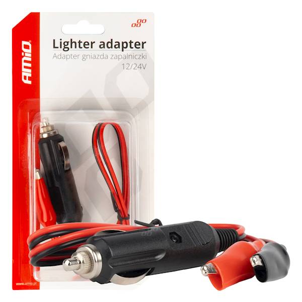 Adapter gniazda zapalniczki z wyjściem na krokodylki 12/24V 60cm