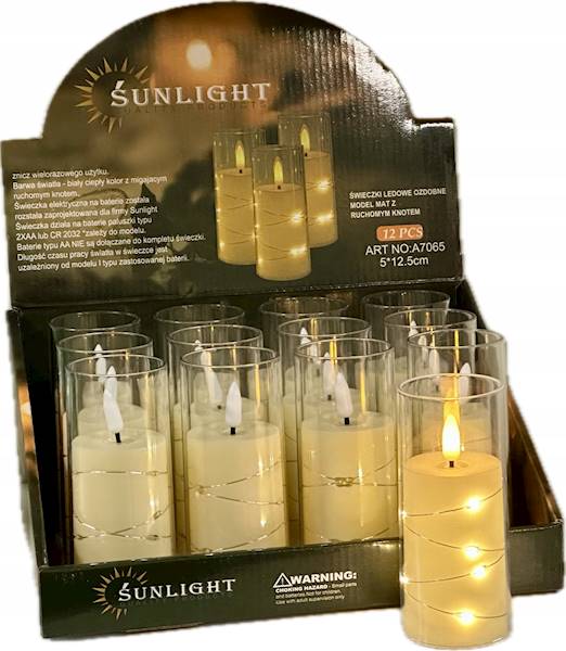 Świeca Led Oplatana 12,5 cm A7065 SUNLIGHT