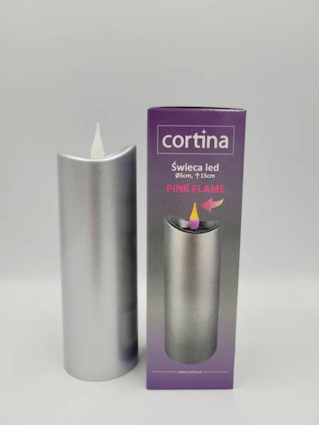 Świeca LED 2/24/WAX CORTINA SILVER 15 cm