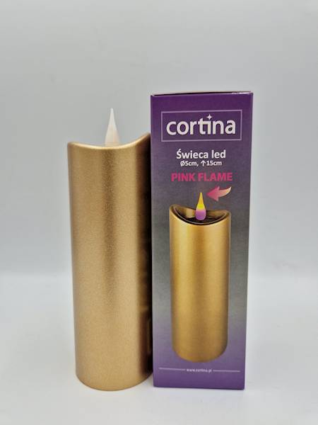 Świeca LED 2/24/WAX CORTINA GOLD 15 cm