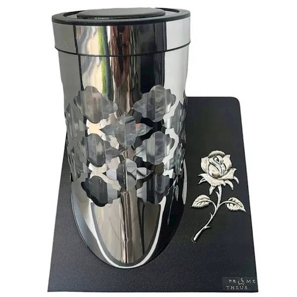 Znicz Metalowy Solarny PARIS C RÓŻA SRE (8)