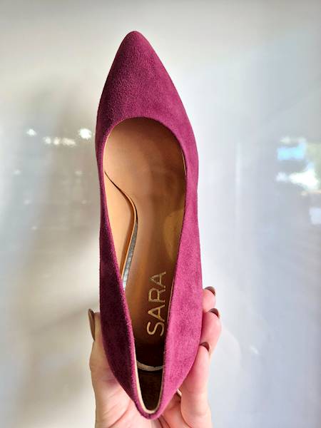 SARA Szpilki 2520 bordo r40