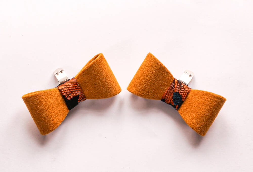 Coquet Klipsy do butów 1172 kokarda musztarda