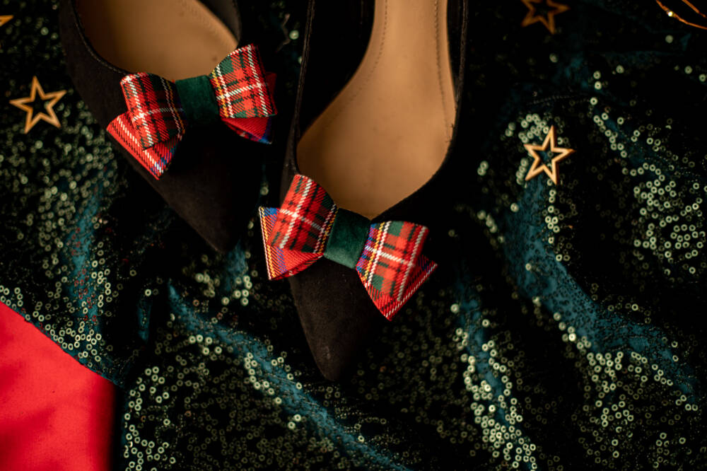 Coquet Klipsy do butów 1427 kokarda kratka