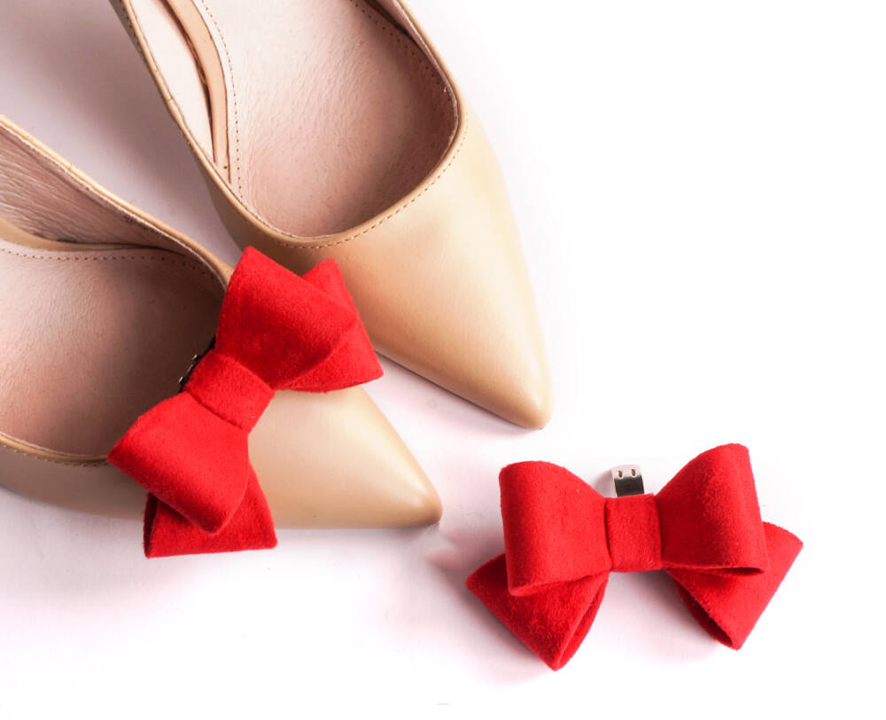 Coquet Klipsy do butów 1165 kokarda czerwony