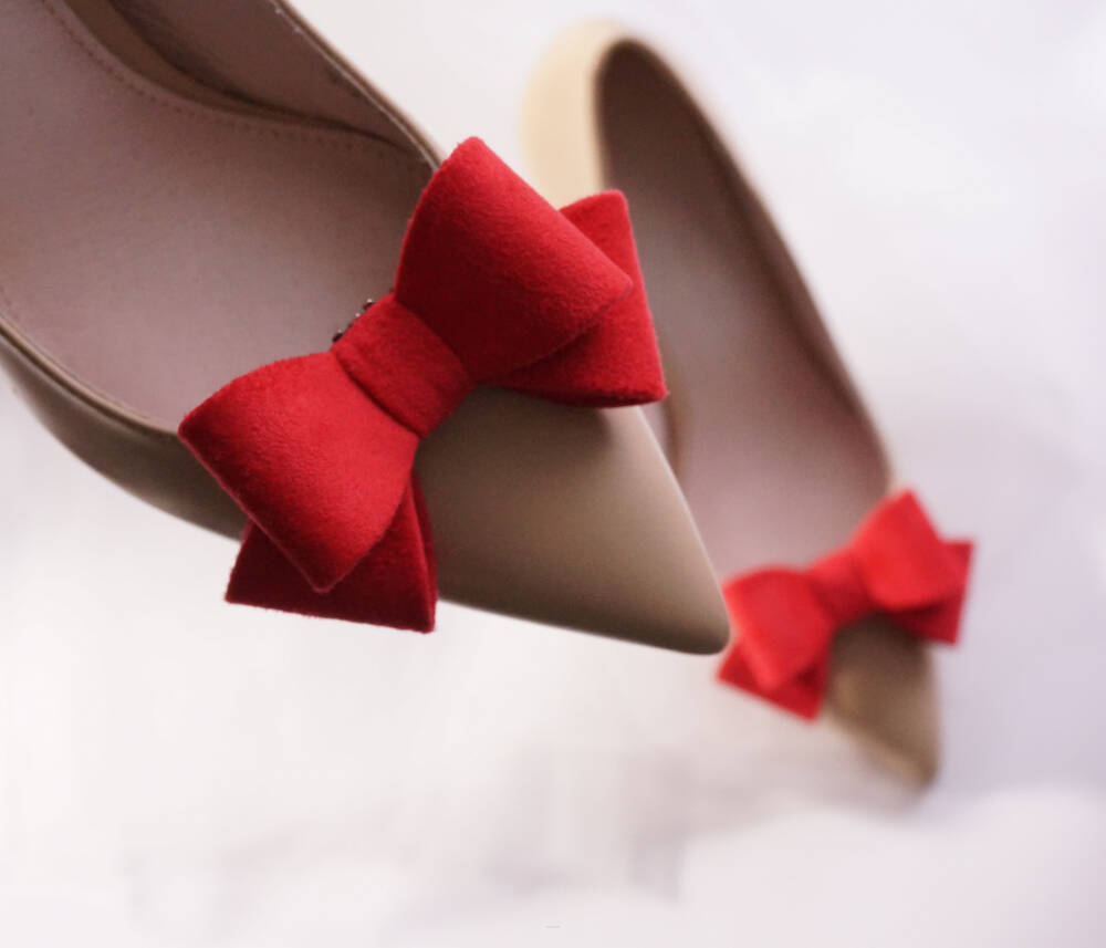 Coquet Klipsy do butów 1165 kokarda czerwony