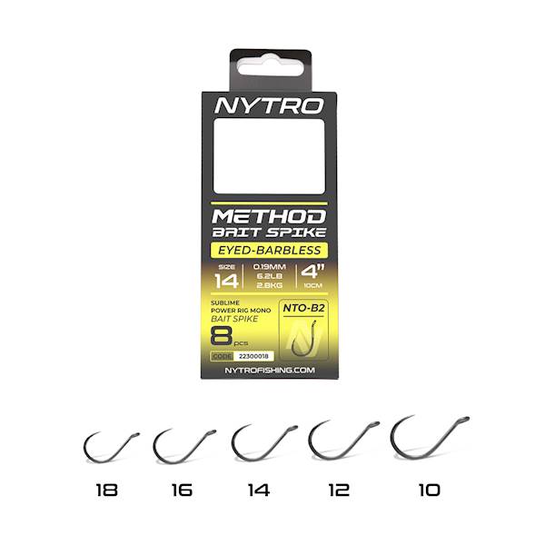 Przypony NYTRO METHOD BAIT SPIKE 4"/10CM #14/0,19