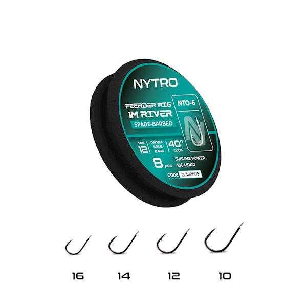 Przypony NYTRO FEEDER RIG 1M RIVER #12/0,17