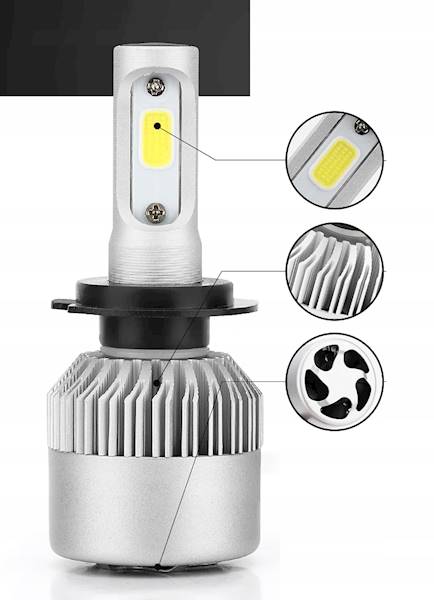 Żarówka LED H7 72W 16000lm, 2szt