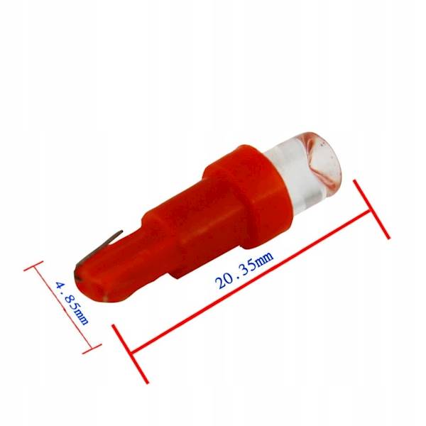 ŻARÓWKA SAM. T5 1 LED 5mm WKLĘSŁA BIAŁA