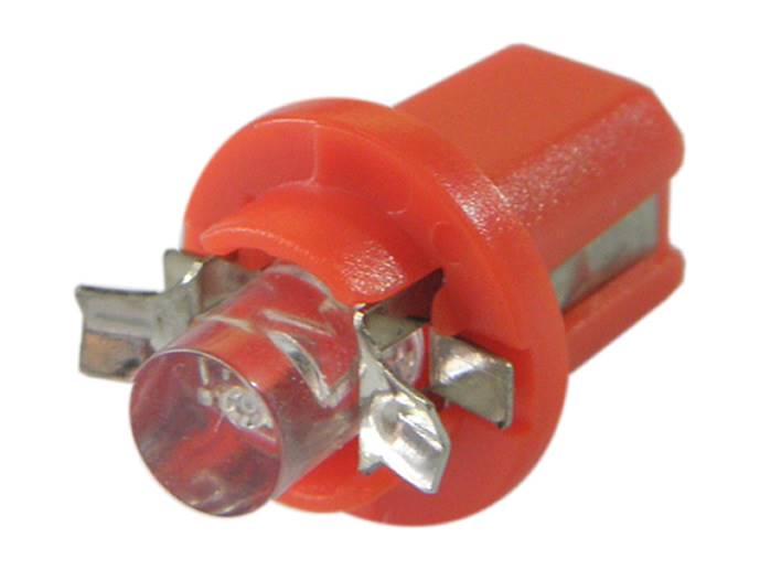 Żarówka B8.5d 1LED płaska, czerwona
