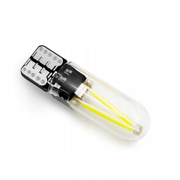 ŻARÓWKA LED COB FILAMENT W5W 12V 24V BIAŁA silikon