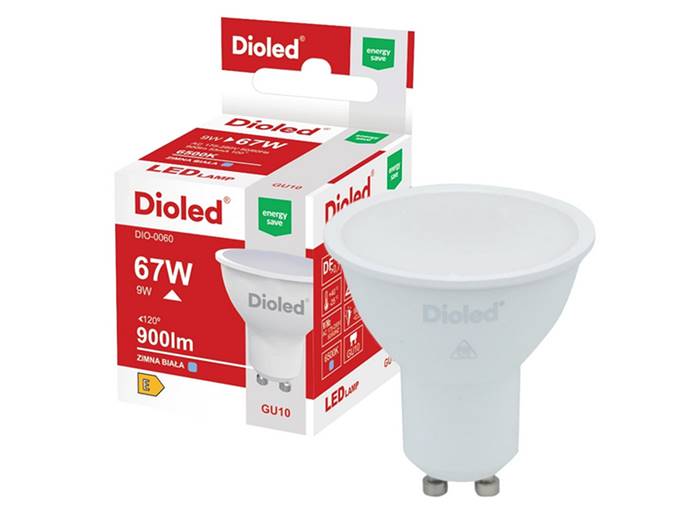 Żarówka LED GU10 9W b.zimna